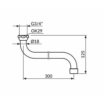 ROSAN PIS30018 CIJEV IZLJ. 18x300mm