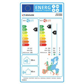 KLIMA UREĐAJ SINCLAIR SIM/SOM 09BS2 WIFI 2,7kW/3,6kW KOMPLET