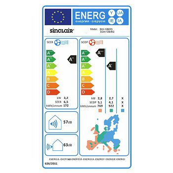 KLIMA UREĐAJ SINCLAIR SIH/SOH 12BIR3 3,2kw/3,4kW KOMPLET