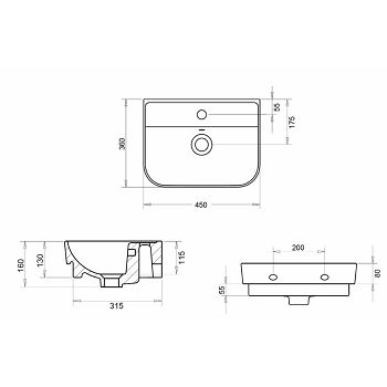 UMIVAONIK LUNA 450x360 mm - SLIM T-LN 5602