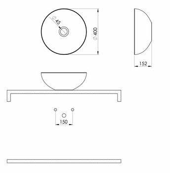 UMIVAONIK NA PLOČU CONCEPTO PRIMA COOPER,40X40X15 CM  V454999