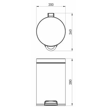 KANTA S POKLOPCEM VOXORT PREMIUM, 8 L, KROM,  N14508