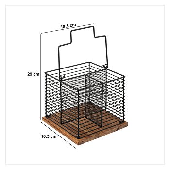 ORGANIZATOR ZA KUHINJSKI PRIBOR 18,5X18,5X29 CM, ŽELJEZO/ACACIA FIVE