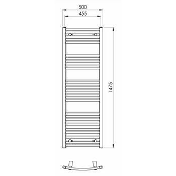 RADIJATOR KUPAONSKI TERMA BAD R02,1475X500mm,644W  G351165