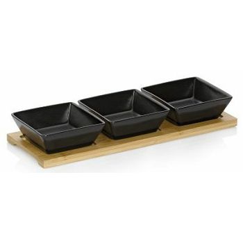 ZDJELICE SET ZA POSLUŽIVANJE PHILIPA, 33,5x12x5cm PORCULAN CRNA 4/1 KELA