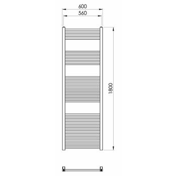 RADIJATOR KUPAONSKI TERMA 600x1800 CUBE BLACK G62376