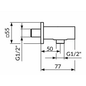 ZIDNI PRIKLJUČAK 1/2x1/2 S DRŽ. ZA TUŠ RUČICU  PRGC13Q